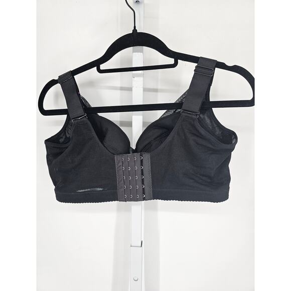 Mushigi Womens Sz 38D Unlined T Shirt Bra Solid Black Lace NEW - Picture 3 of 3